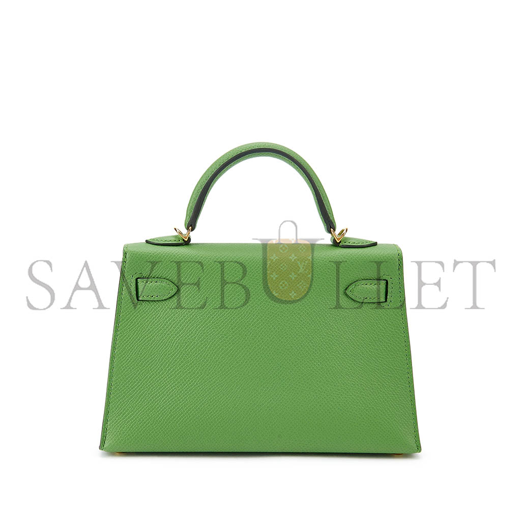 HERMÈS MASTER EPSOM MINI KELLY II 20 GOLD HARDWARE (19*12*5.5cm)
